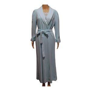 Vintage Vanity Fair Nightgown & Peignoir Set Lacy Baby Blue S